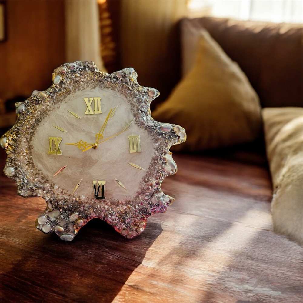 Luxury Crystal Wall Clock with Gold Details